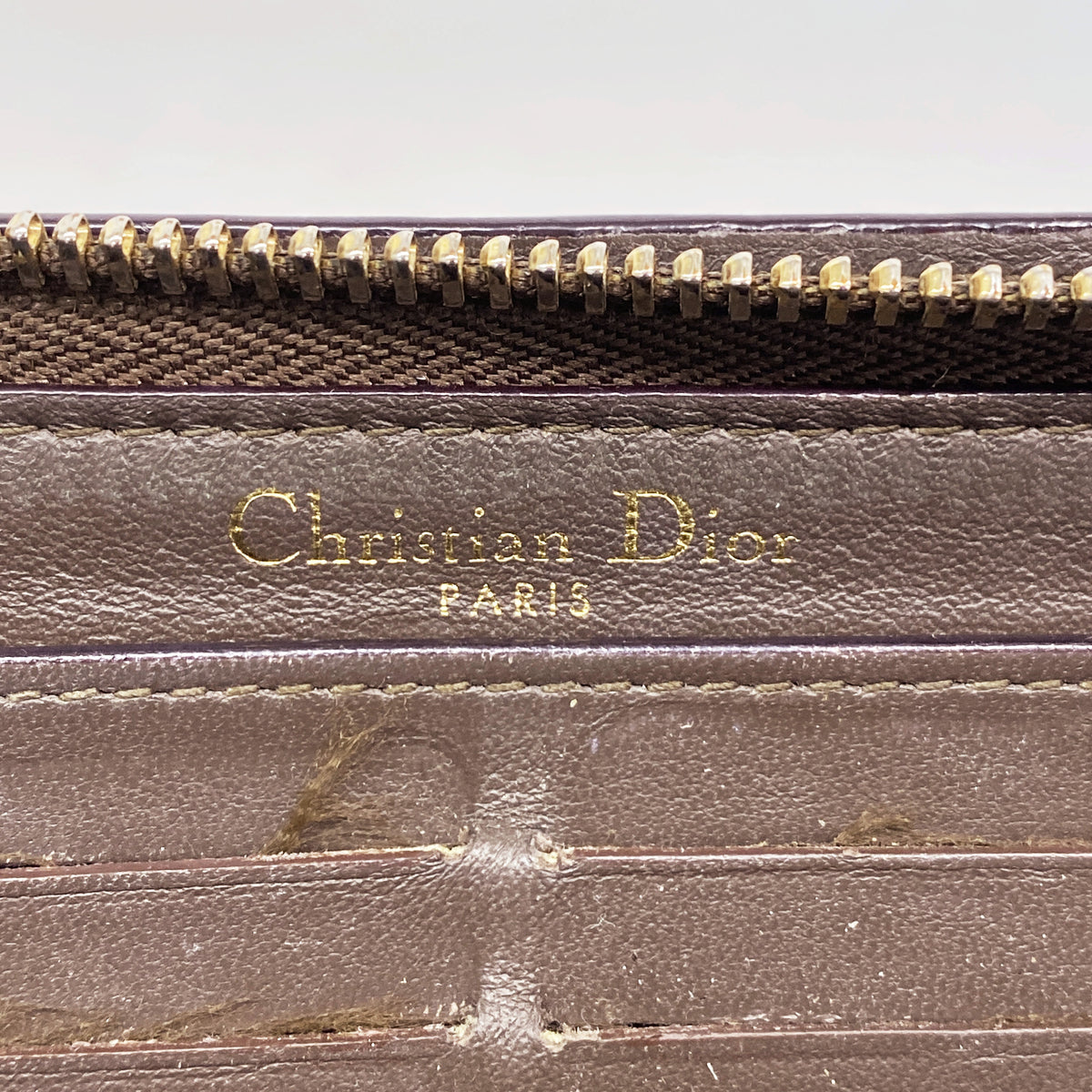 【6hd3440】クリスチャンディオール 長財布 レザー ベージュ ゴールド金具【中古】レディース