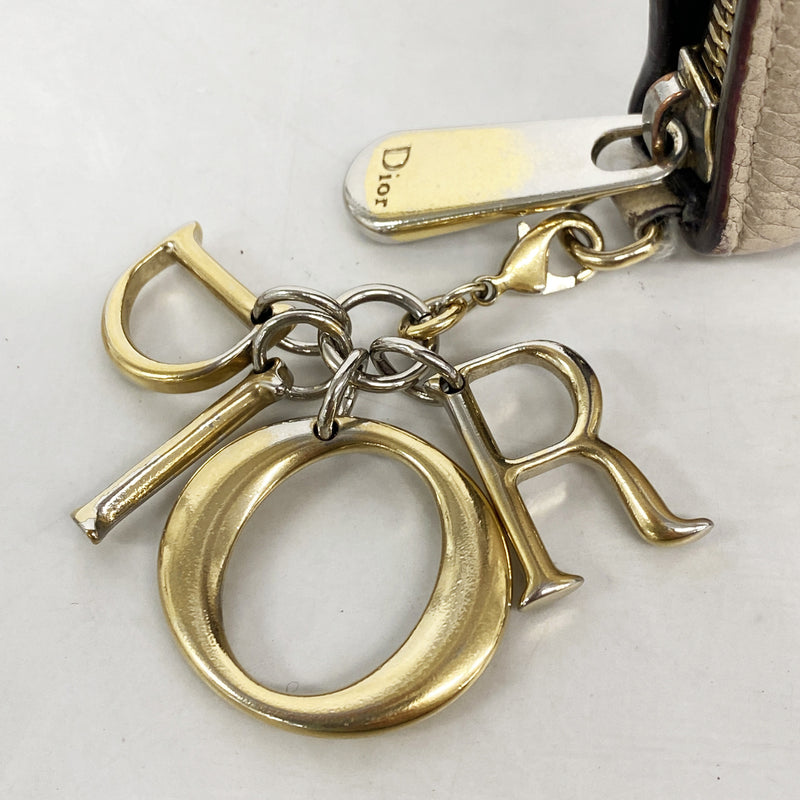【6hd3440】クリスチャンディオール 長財布 レザー ベージュ ゴールド金具【中古】レディース