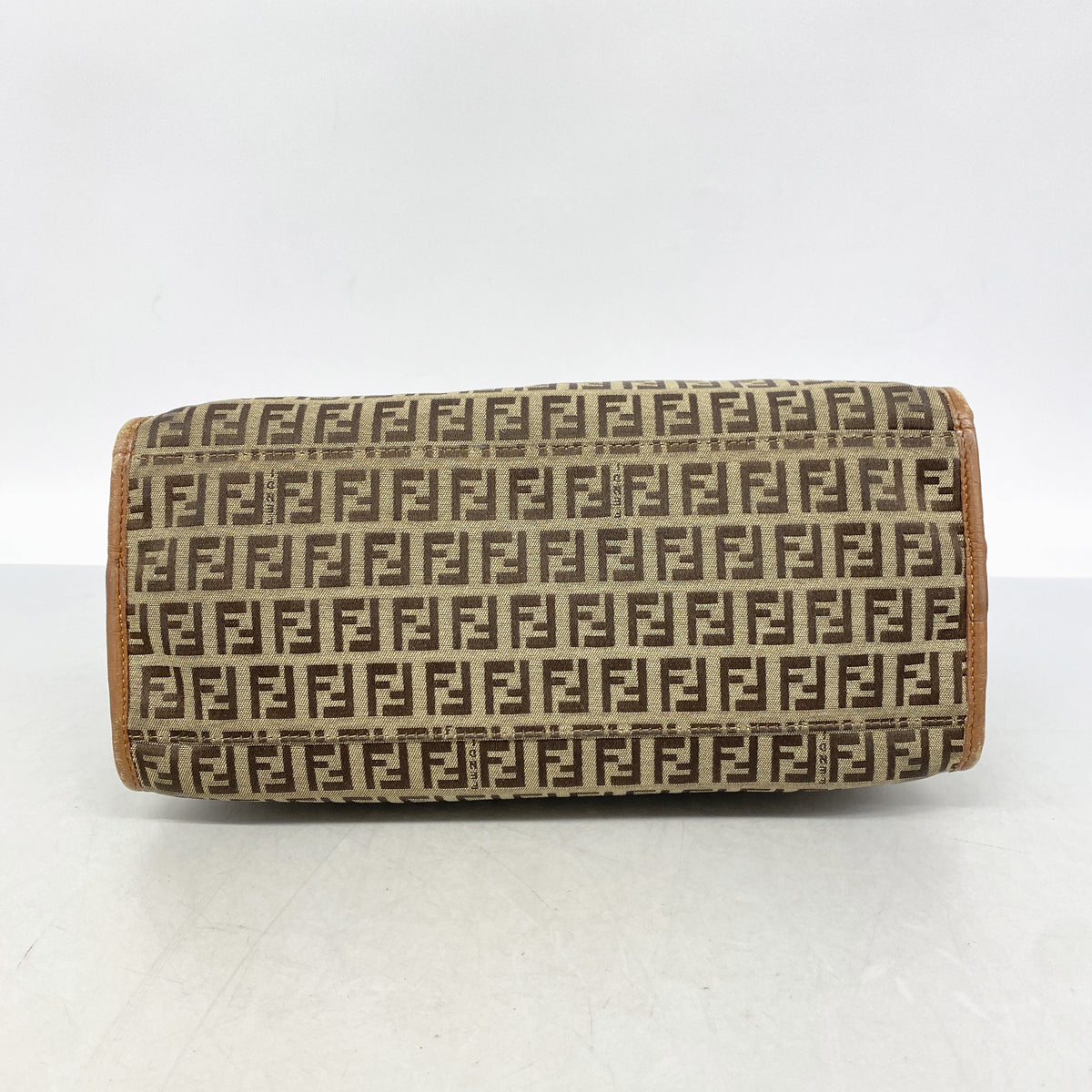 【6hd3444】フェンディ ハンドバッグ ズッキーノ キャンバス ブラウン ゴールド金具【中古】レディース
