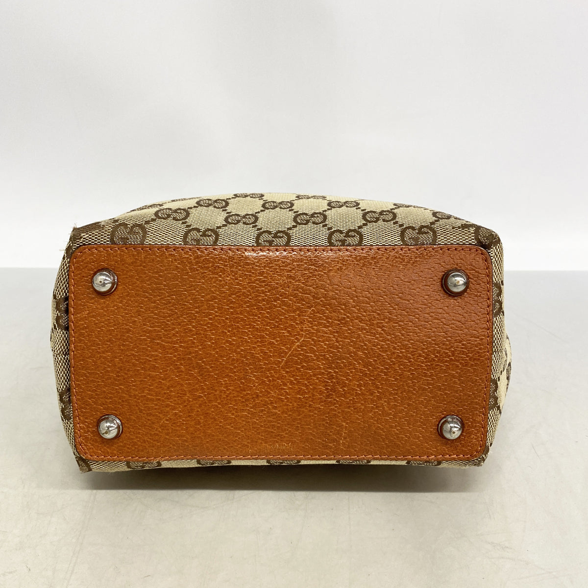 【6hd3459】グッチ トートバッグ GGキャンバス 120840 キャンバス ベージュ シルバー金具【中古】レディース