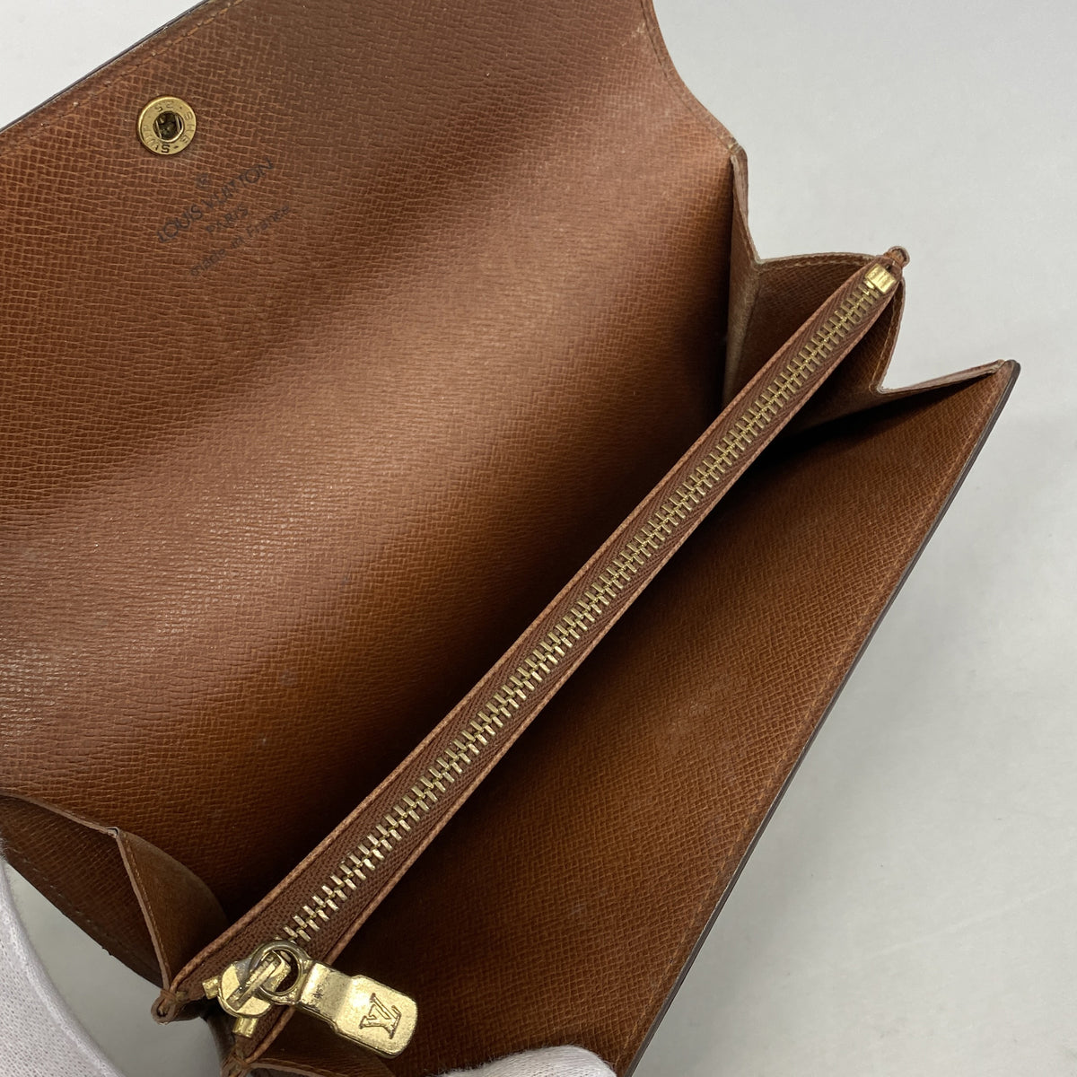 【6hd3475】ルイヴィトン 長財布 モノグラム ポシェットポルトモネクレディ M61723 ブラウン【中古】レディース