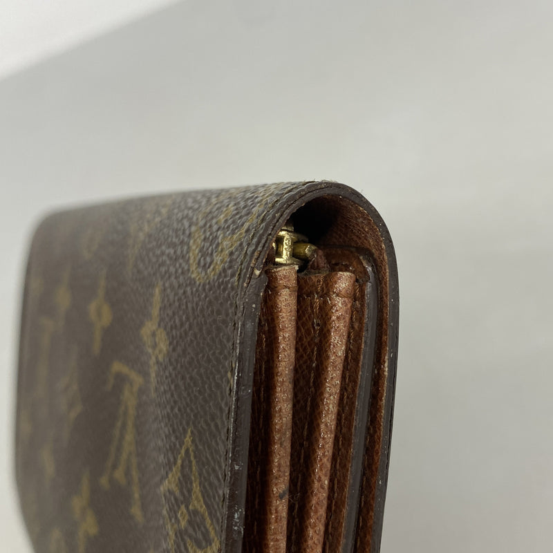 【6hd3475】ルイヴィトン 長財布 モノグラム ポシェットポルトモネクレディ M61723 ブラウン【中古】レディース