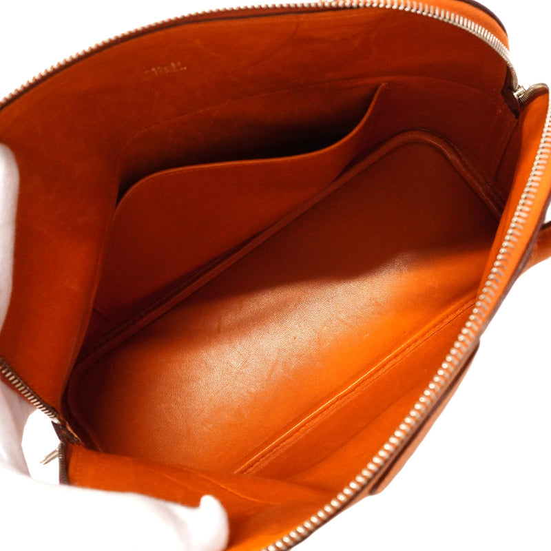 【6hd3482】エルメス ハンドバッグ ボリード31 シェーブル オレンジ シルバー金具 □I刻印【中古】レディース