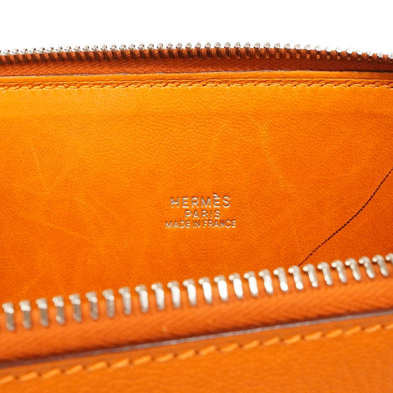 【6hd3482】エルメス ハンドバッグ ボリード31 シェーブル オレンジ シルバー金具 □I刻印【中古】レディース
