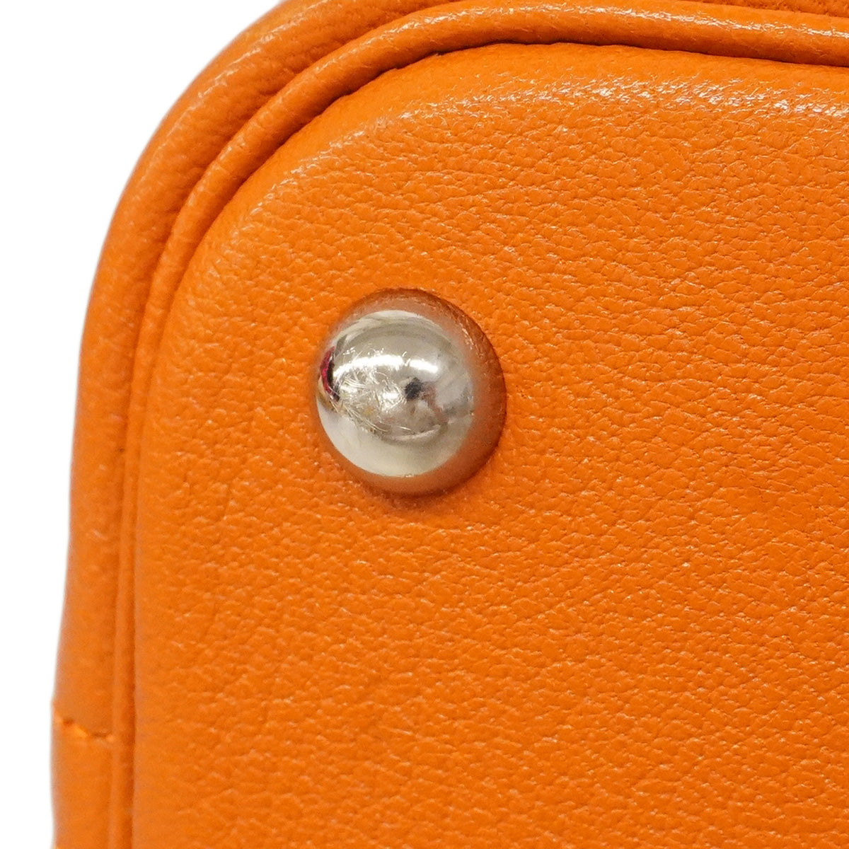 【6hd3482】エルメス ハンドバッグ ボリード31 シェーブル オレンジ シルバー金具 □I刻印【中古】レディース