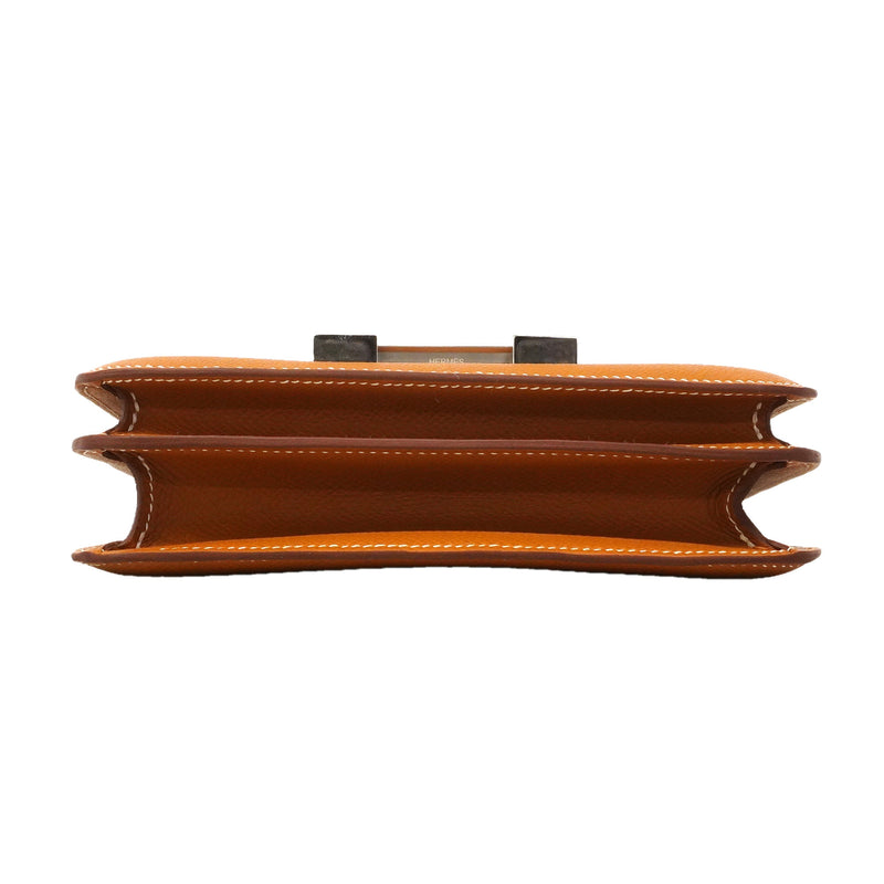 【6hd3489】エルメス ショルダーバッグ コンスタンスミニ ヴォーエプソン ゴールド シルバー金具 G刻印【中古】レディース