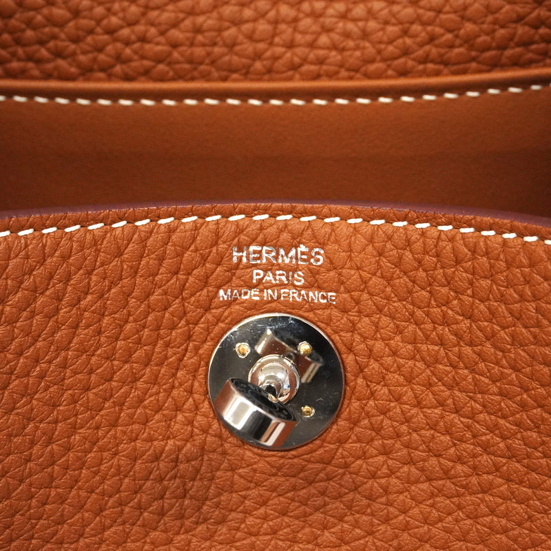 【6hd3490】エルメス ハンドバッグ リンディミニ トリヨンクレマンス ゴールド シルバー金具 K刻印 2wayバッグ【中古】レディース