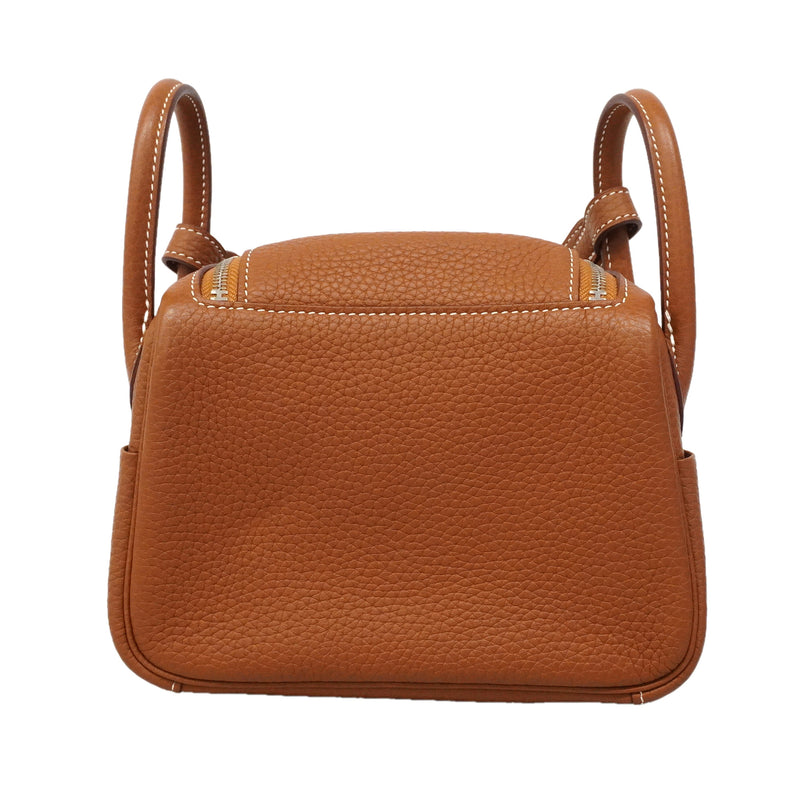 【6hd3490】エルメス ハンドバッグ リンディミニ トリヨンクレマンス ゴールド シルバー金具 K刻印 2wayバッグ【中古】レディース