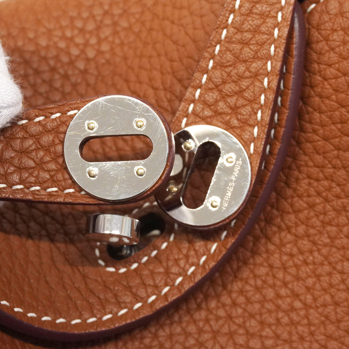 【6hd3490】エルメス ハンドバッグ リンディミニ トリヨンクレマンス ゴールド シルバー金具 K刻印 2wayバッグ【中古】レディース