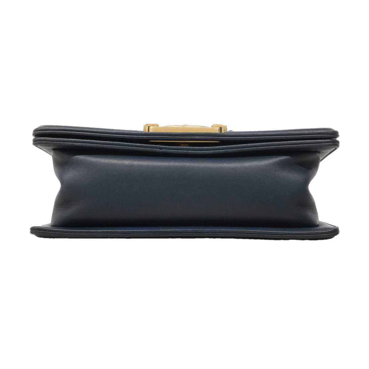 【6hd3493】シャネル ショルダーバッグ ボーイシャネル チェーンショルダー ラムスキン ネイビー ゴールド金具【中古】レディース