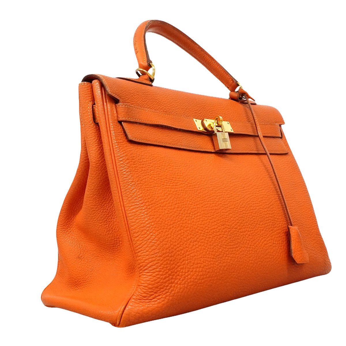 【6hd3499】エルメス ハンドバッグ ケリー35 トゴ オレンジ ゴールド金具 □H刻印 2wayバック【中古】レディース