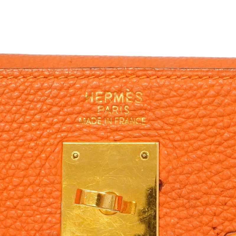 【6hd3499】エルメス ハンドバッグ ケリー35 トゴ オレンジ ゴールド金具 □H刻印 2wayバック【中古】レディース