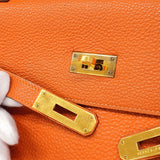 【6hd3499】エルメス ハンドバッグ ケリー35 トゴ オレンジ ゴールド金具 □H刻印 2wayバック【中古】レディース