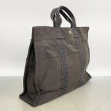 【6hd3511】エルメス トートバッグ エールラインMM ナイロン グレー シルバー金具【中古】メンズ レディース ユニセックス