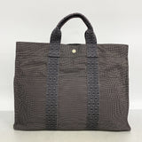 【6hd3511】エルメス トートバッグ エールラインMM ナイロン グレー シルバー金具【中古】メンズ レディース ユニセックス