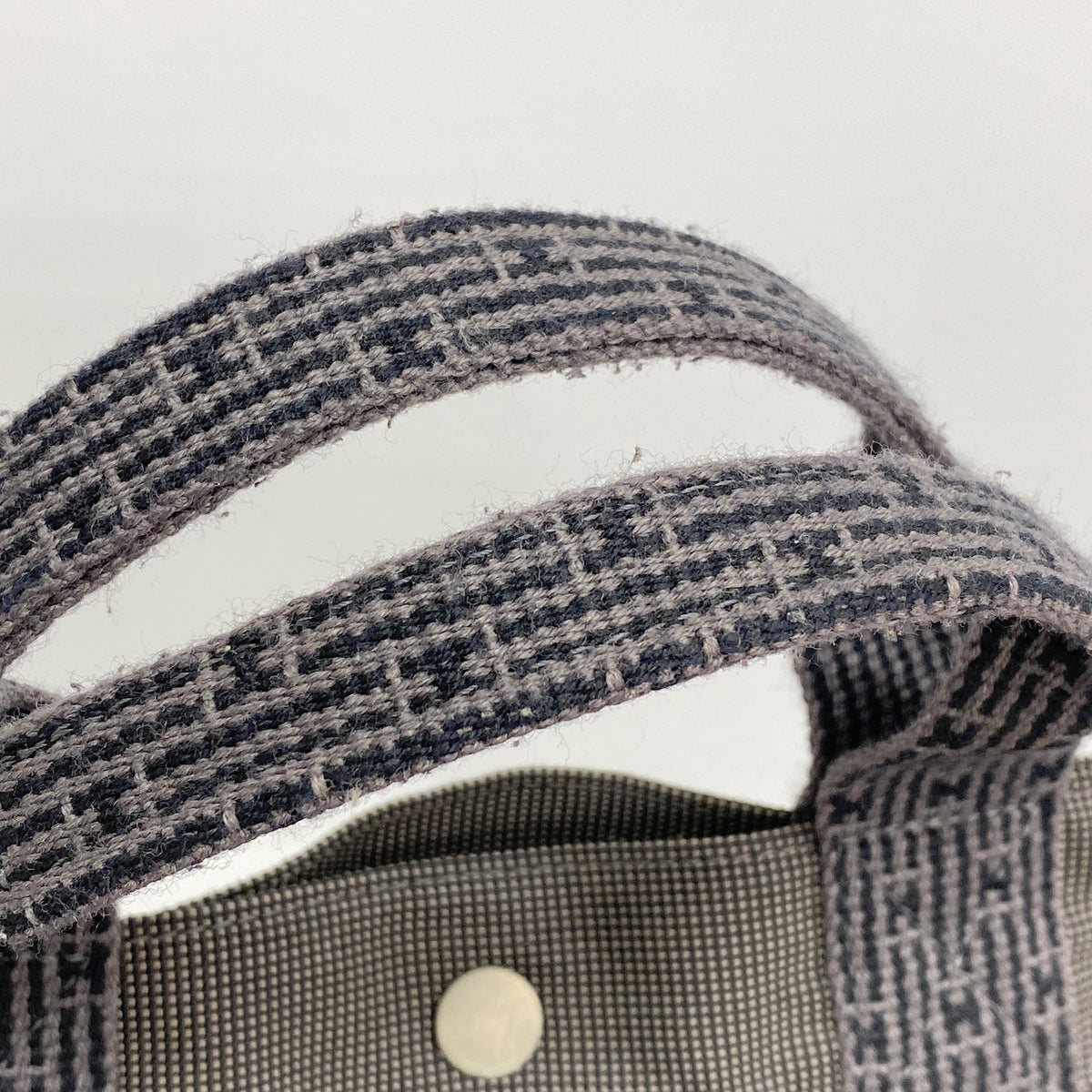 【6hd3511】エルメス トートバッグ エールラインMM ナイロン グレー シルバー金具【中古】メンズ レディース ユニセックス