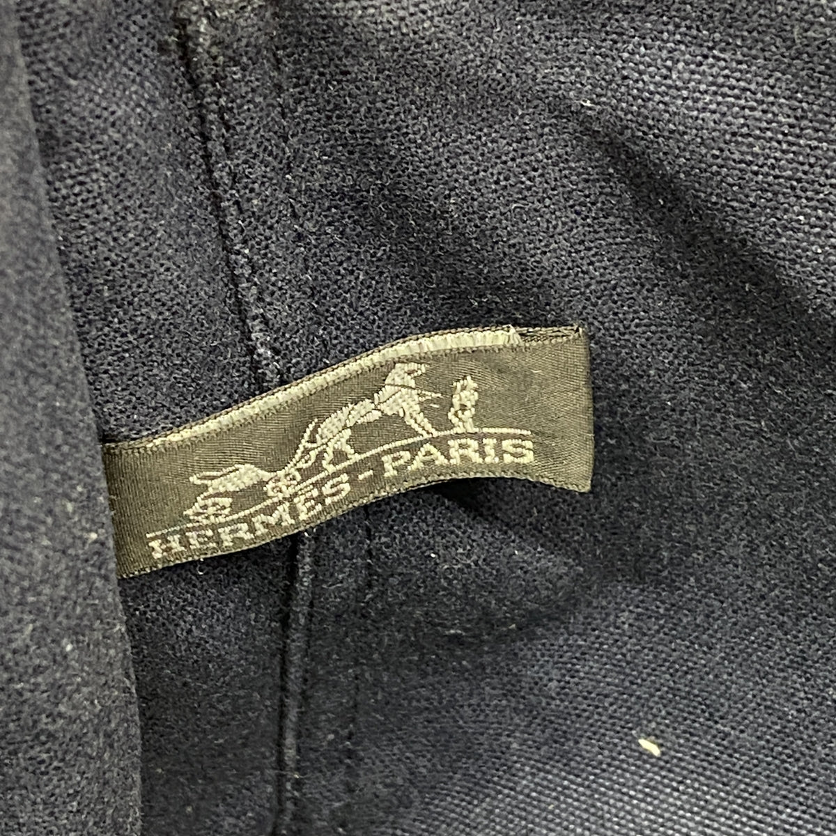 【6hd3512】エルメス ハンドバッグ フールトゥPM キャンバス ネイビー シルバー金具【中古】メンズ レディース ユニセックス