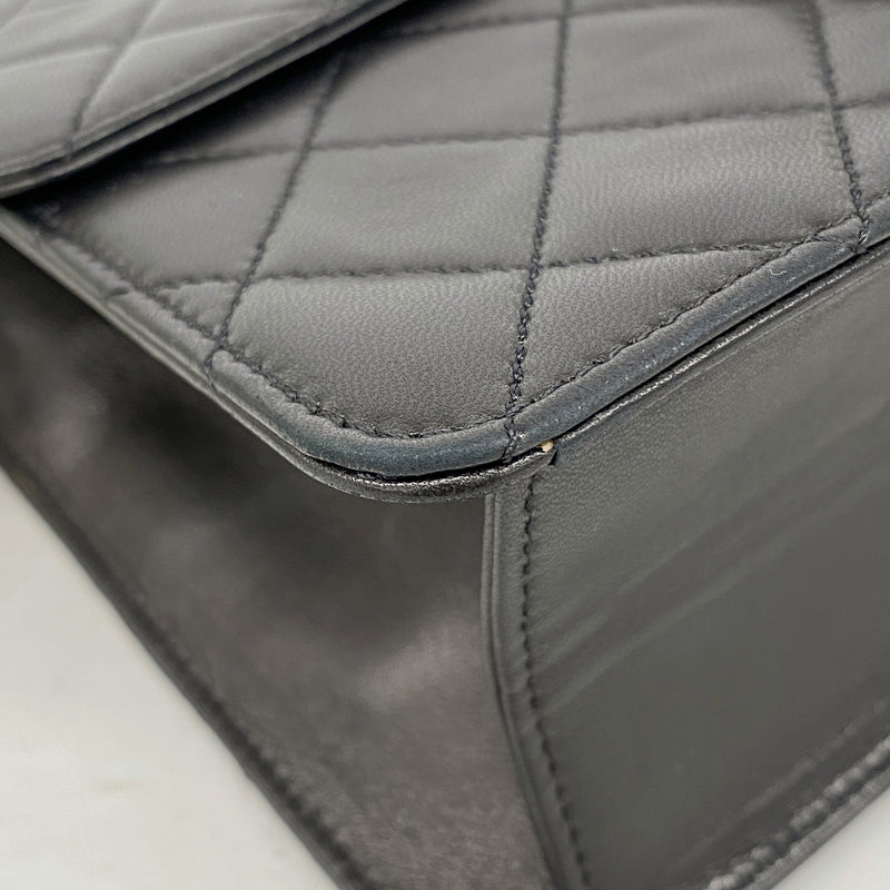 【6hd3549-k】シャネル ショルダーバッグ マトラッセ チェーンショルダー ラムスキン ブラック ゴールド金具【中古】レディース