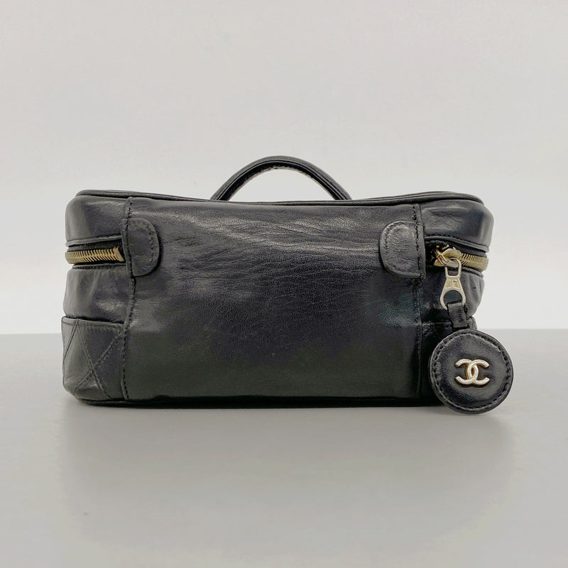 【6hd3551-k】シャネル バニティバッグ ビコローレ ラムスキン ブラック ゴールド金具【中古】レディース