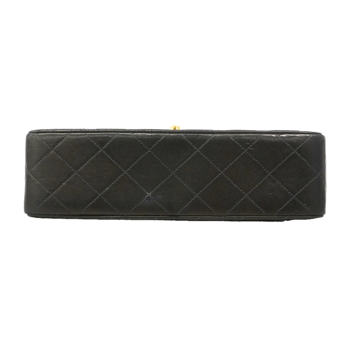 【6hd3583】シャネル ショルダーバッグ マトラッセ Wフラップ Wチェーン ラムスキン ブラック ゴールド金具【中古】レディース