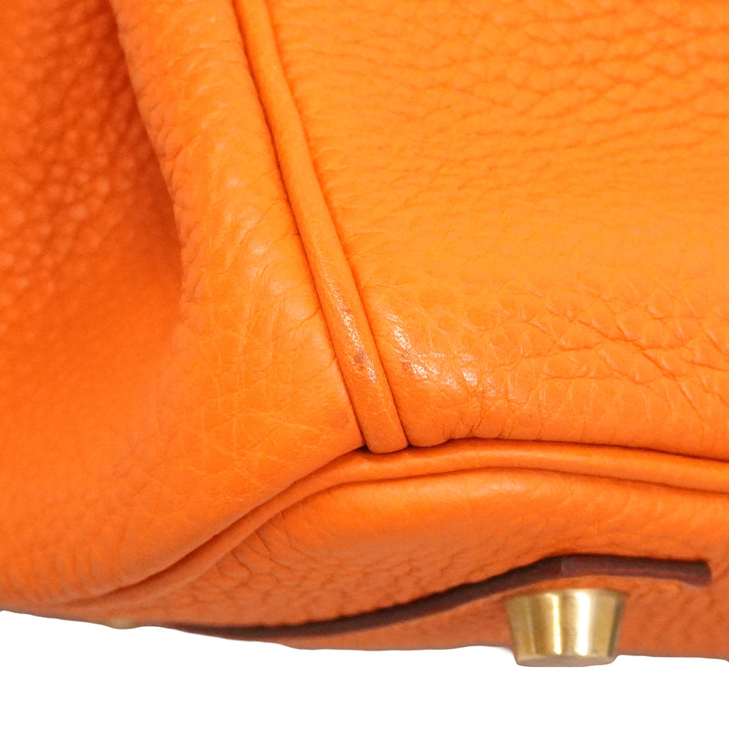 【6hd3590】エルメス ハンドバッグ バーキン30 トゴ オレンジ ゴールド金具 □H刻印【中古】レディース
