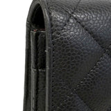 【6hd3593】シャネル ショルダーウォレット マトラッセ チェーンショルダー キャビアスキン ブラック ゴールド金具【中古】レディース