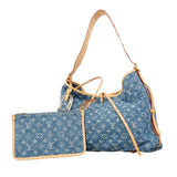 【6hd3598】ルイヴィトン ショルダーバッグ モノグラム・デニム キャリーオールNM MM M46855 ブルー【中古】レディース