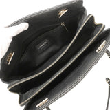 【6hd3602-k】シャネル チェーントート マトラッセ キャビアスキン ブラック シルバー金具【中古】レディース