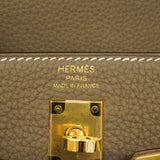 【6hd3643-g】エルメス ハンドバッグ ケリー25 トリヨンクレマンス エトゥープ ゴールド金具 W刻印 2wayバッグ【中古】レディース