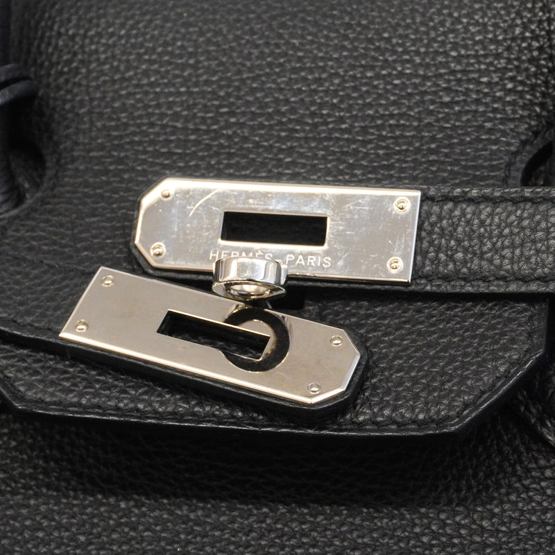 【6hd3644-g】エルメス ハンドバッグ バーキン35 トゴ ブラック シルバー金具 T刻印【中古】レディース