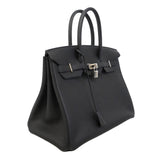 【6hd3644-g】エルメス ハンドバッグ バーキン35 トゴ ブラック シルバー金具 T刻印【中古】レディース