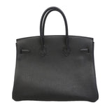 【6hd3644-g】エルメス ハンドバッグ バーキン35 トゴ ブラック シルバー金具 T刻印【中古】レディース