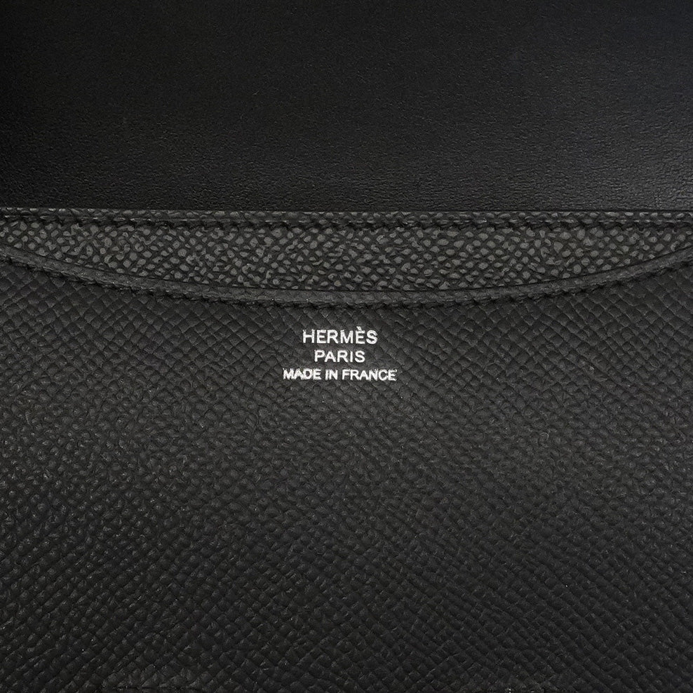 【6hd3665-g】エルメス ショルダーバッグ コンスタンスミニ ヴォーエプソン ブラック シルバー金具 G刻印【中古】レディース