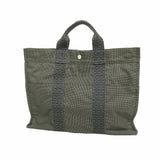 【6hd3711-k】エルメス トートバッグ エールラインMM ナイロン グレー シルバー金具【中古】メンズ レディース ユニセックス