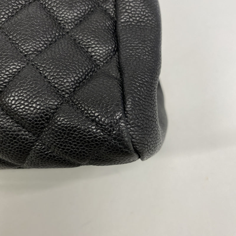【6hd3722-k】シャネル ショルダーバッグ マトラッセ チェーンショルダー キャビアスキン ブラック シルバー金具【中古】レディース