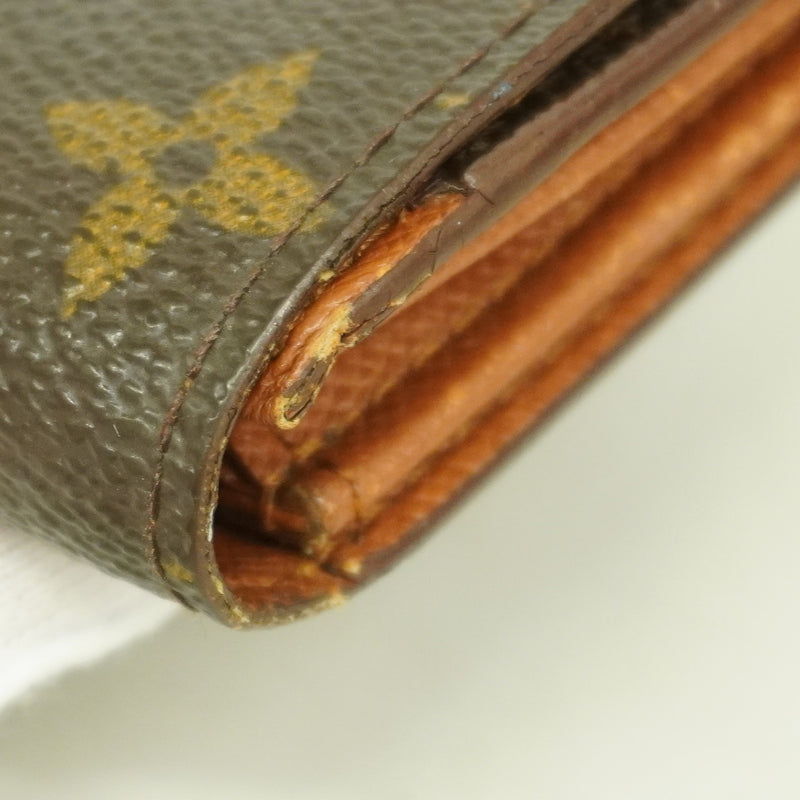 【6hd3742】ルイヴィトン 財布 モノグラム ポルトモネジップ M61735 ブラウン【中古】レディース