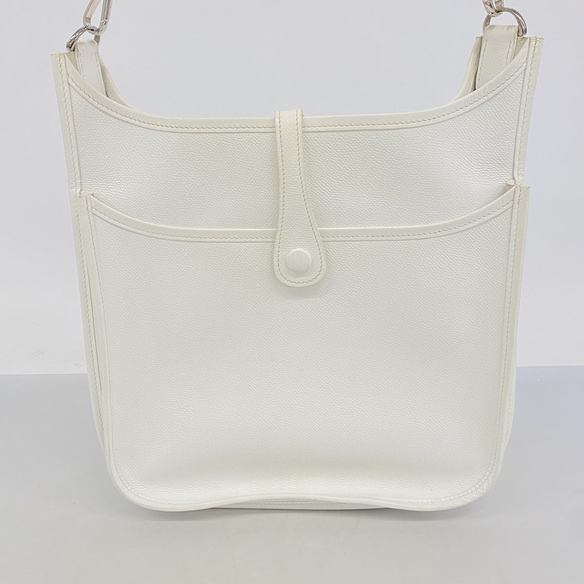 【6hd3752】エルメス ショルダーバッグ エヴリン2PM ヴォーエプソン ホワイト シルバー金具 □H刻印【中古】レディース