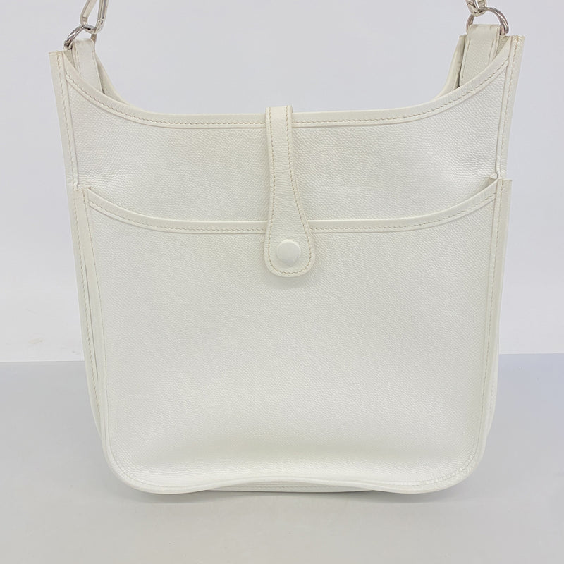 【6hd3752】エルメス ショルダーバッグ エヴリン2PM ヴォーエプソン ホワイト シルバー金具 □H刻印【中古】レディース
