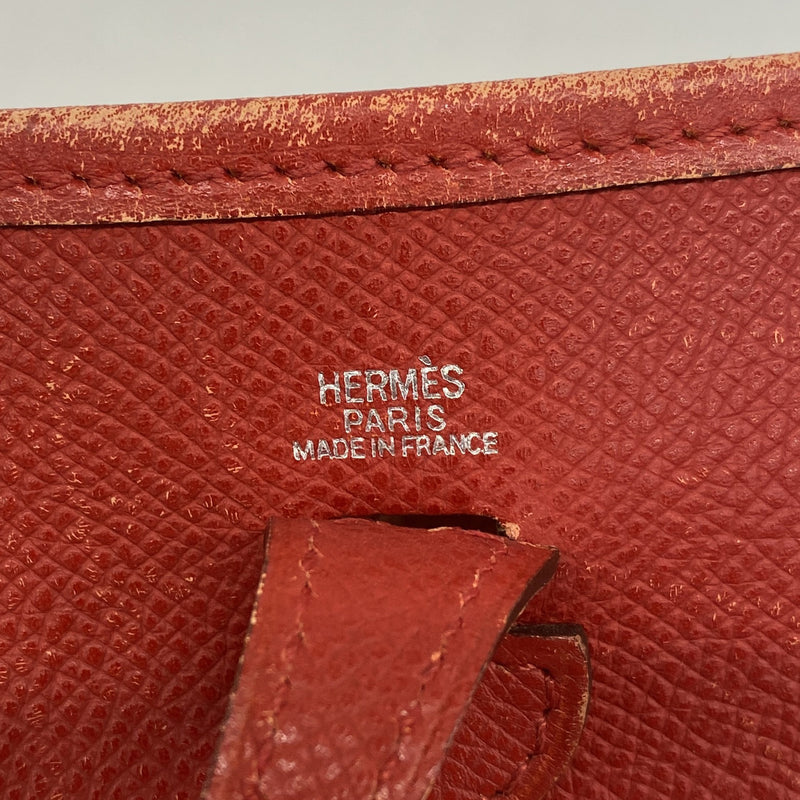 【6hd3753】エルメス ショルダーバッグ エヴリンTPM クシュベル ルージュカザック シルバー金具 □H刻印【中古】レディース