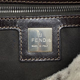 【6hd3795】フェンディ ハンドバッグ マンマバケット ハラコ ブラウン シルバー金具【中古】レディース