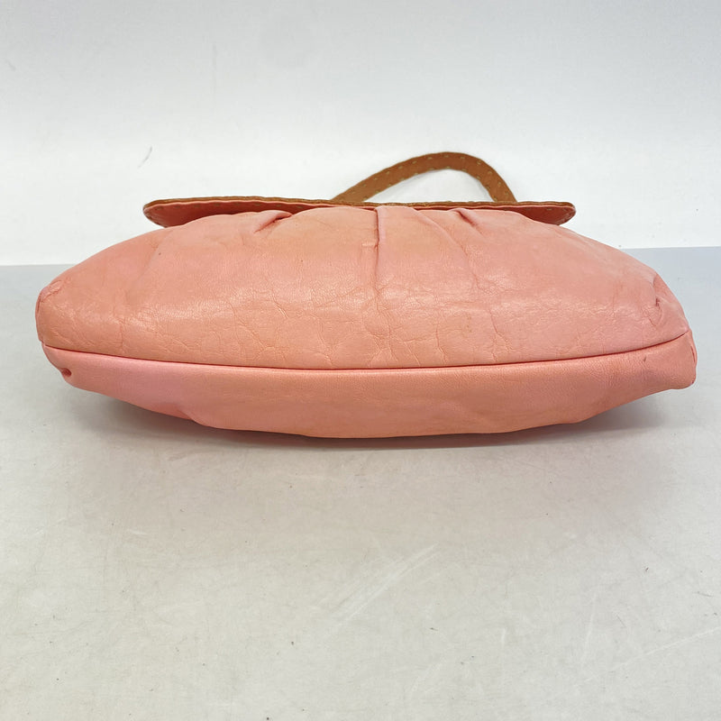 【6hd3796】フェンディ ハンドバッグ セレリア レザー ピンク シルバー金具【中古】レディース