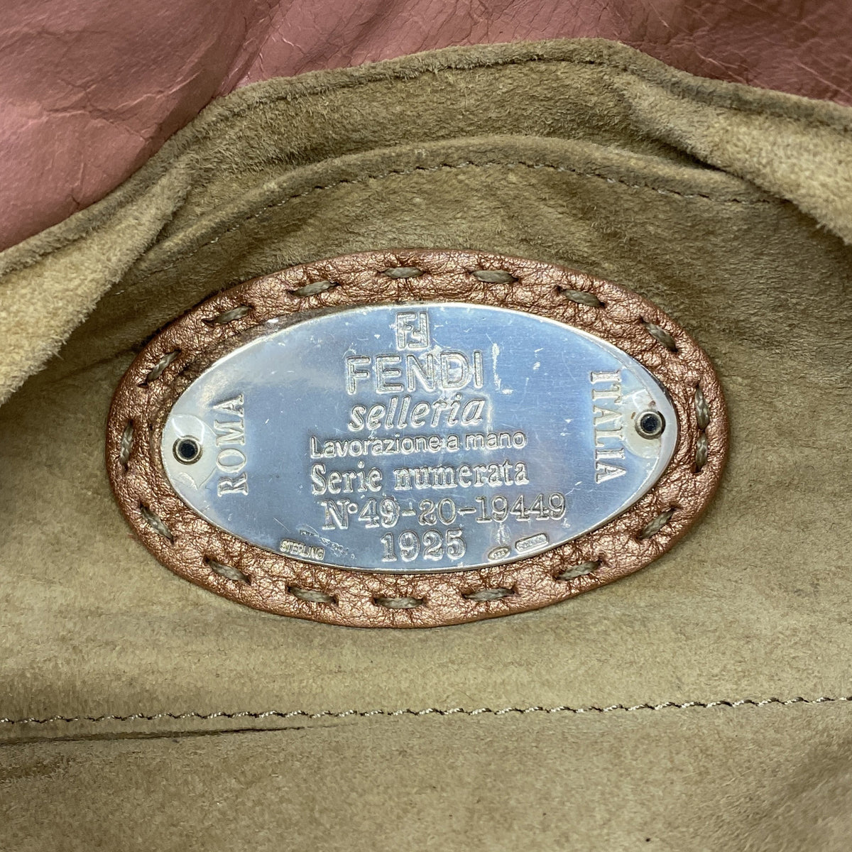 【6hd3796】フェンディ ハンドバッグ セレリア レザー ピンク シルバー金具【中古】レディース