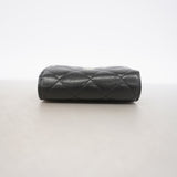 【6hd3841-k】シャネル 三つ折り財布 マトラッセ キャビアスキン ブラック シャンパンゴールド金具【中古】レディース