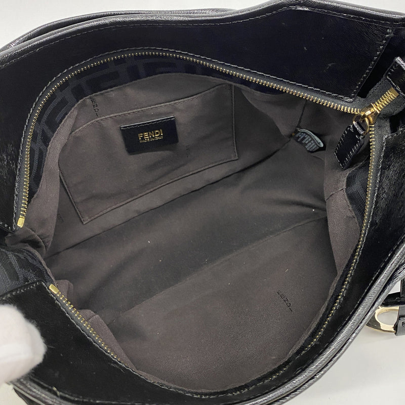 【6hd3869】フェンディ トートバッグ ズッカ ナイロンキャンバス ブラック ゴールド金具【中古】レディース