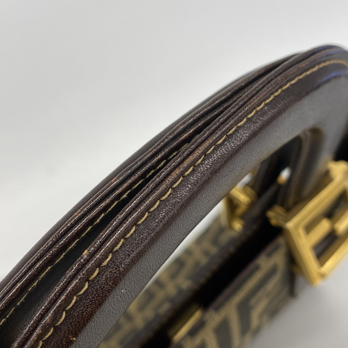 【6hd3892】フェンディ トートバッグ ズッカ ナイロンキャンバス ブラウン ゴールド金具【中古】レディース