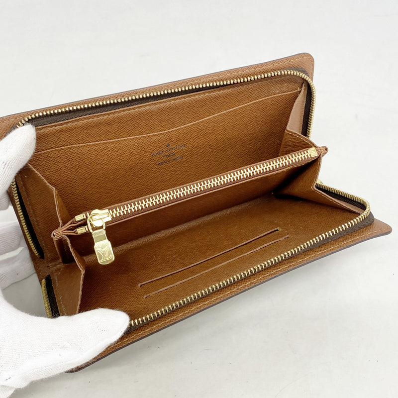 【6hd3897】ルイヴィトン 長財布 モノグラム ポルトモネジップ M61727 ブラウン【中古】レディース