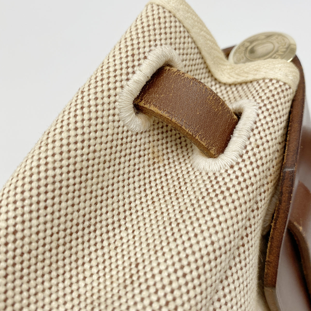 【6hd3908】エルメス ハンドバッグ エールバッグPM トワルアッシュ ブラウン ゴールド金具 □F刻印 2wayバッグ【中古】レディース