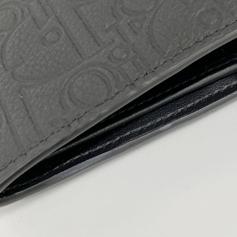 【6hd3916】クリスチャンディオール 財布 グラビティ レザー ブラック シルバー金具【中古】メンズ