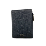 【6hd3916】クリスチャンディオール 財布 グラビティ レザー ブラック シルバー金具【中古】メンズ