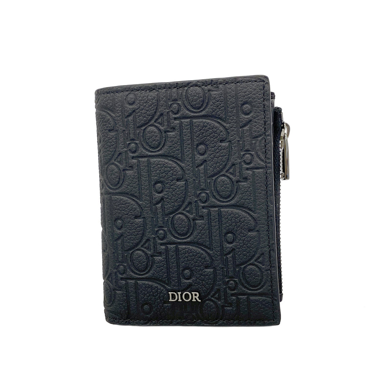 【6hd3916】クリスチャンディオール 財布 グラビティ レザー ブラック シルバー金具【中古】メンズ